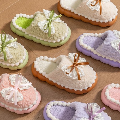 Pantofole donna peluche - , fiocco