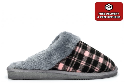 Ciabatte donna tartan mulo