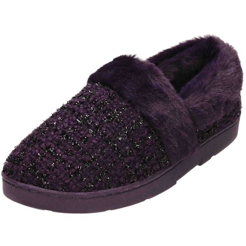 Pantofole donna viola glitter