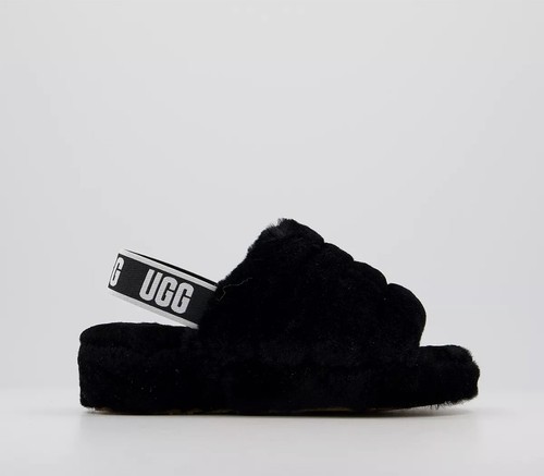 Pantofole ugg fluff - pantofole, nere